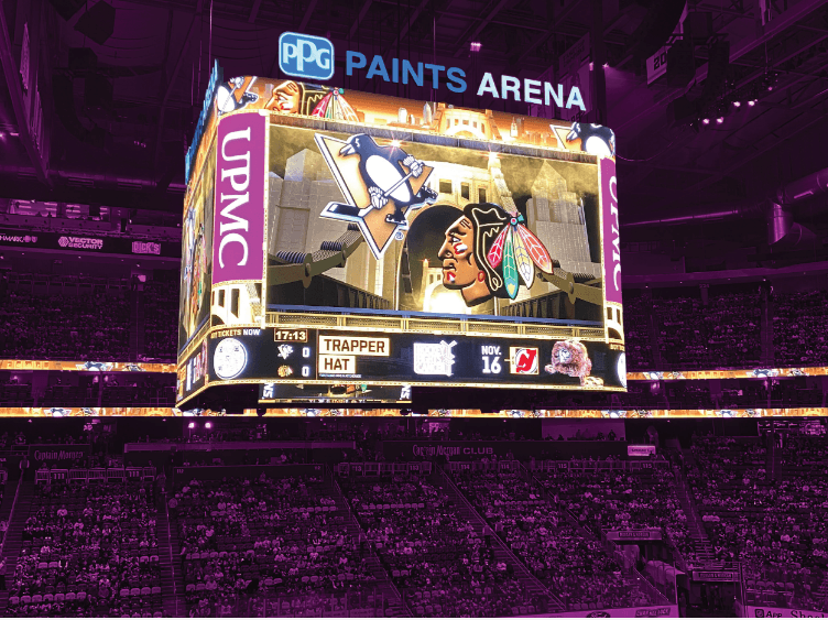 PPG paints center hung diamond vision division large video display